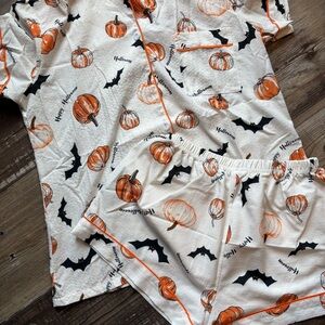 Halloween Pumpkin and Bat Pajamas